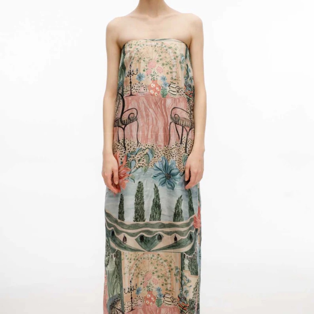 Isla & White 'Filmena' Silk Maxi Dress (NWT)